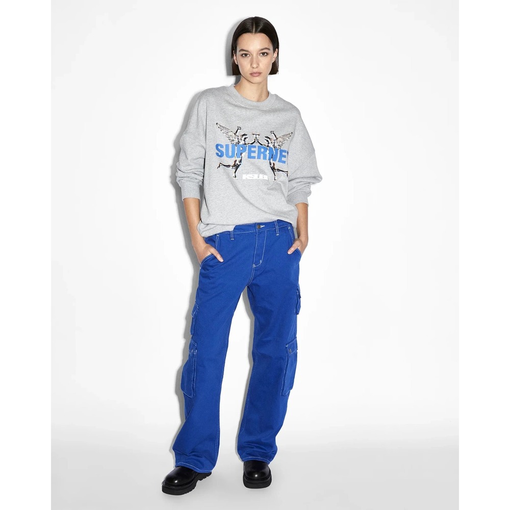 Ksubi Womens Pants 30 Cobalt Blue Drill‎ Cargo Baggy Relaxed Straight Low Rise